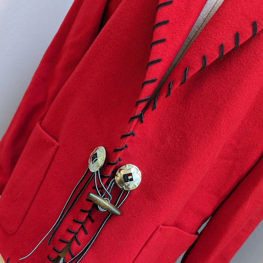 Lawrence Coates Renaissance Vintage Red Wool Blend Blazer Size S